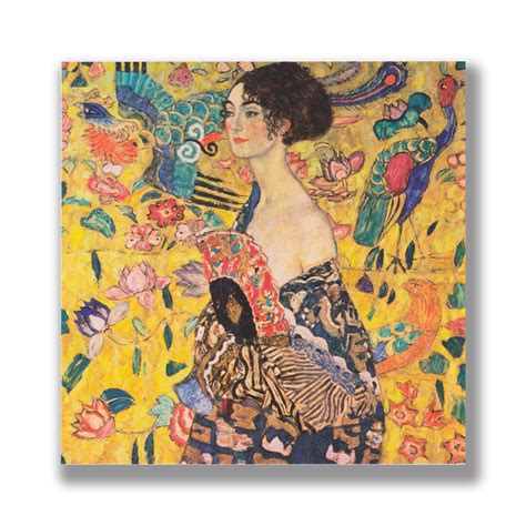 GUSTAV KLIMT Dame Mit Fächer the Lady With a Fan Canvas Prints Wall