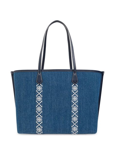 Tory Burch Perry Denim Tote Bag Blue Farfetch