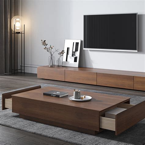 Odin Walnut Tv Stand Cabinet With Drawers Povison