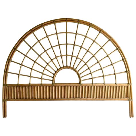 Vintage Rattan & Leather Queen Headboard | Chairish