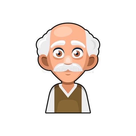 Viejo Icono De Dibujos Animados Avatar Lindo Vector Stock De