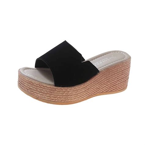 Jeashchat Womens Platform Wedge Sandals Slip On Espadrille Wedges