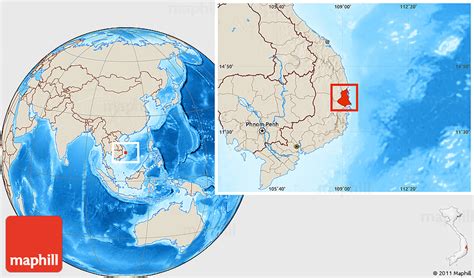 Shaded Relief Location Map of Phu Yen