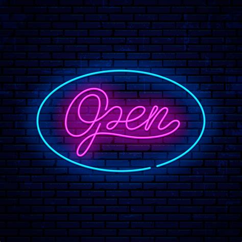 bright neon open sign  vector art  vecteezy