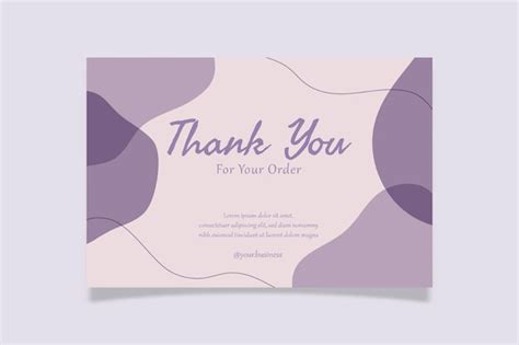 Premium Vector Beautiful Thank You Card Purple Pastel Design Template