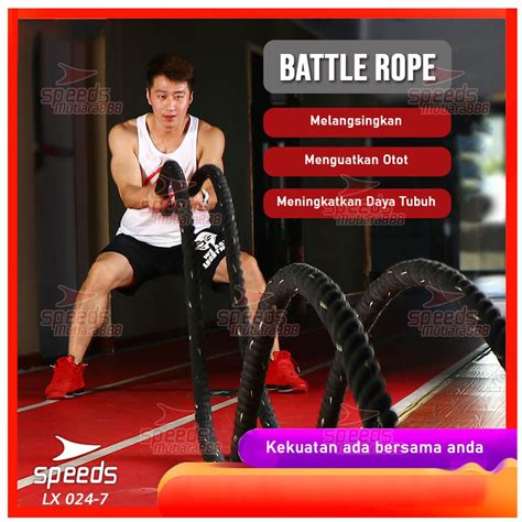 Jual SPEEDS Battle Rope Tali Gym 15 Meter Free Pengikat Dan Baut