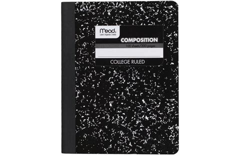 Mead Composition Book College Ruled 100 Sheets 9 34 X 7 12