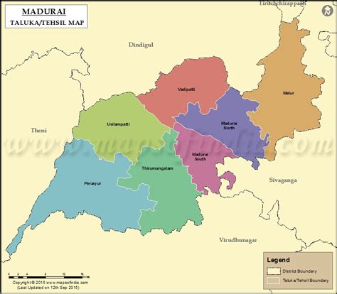 Madurai Tehsil Map Madurai Taluk Map