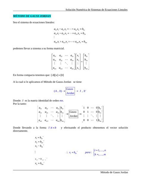 Pdf Soluci N Num Rica De Sistemas De Ecuaciones Lineales Soluci N