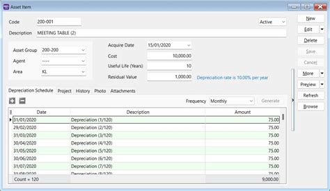 Maintain Asset Item EStream Software