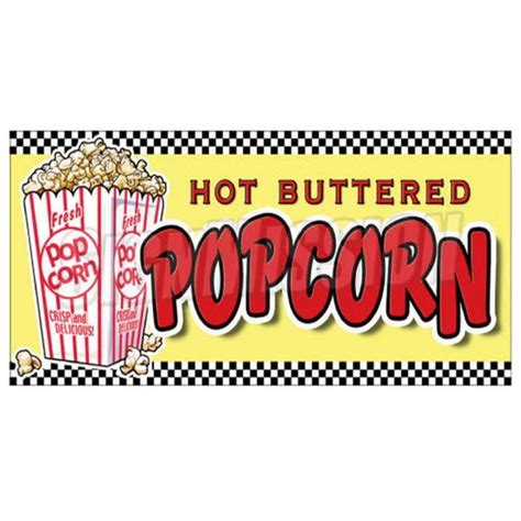 SignMission Popcorn Concession Decal Sticker Stand Trailer Cart Menu