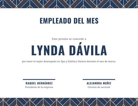 Plantillas De Certificados De Empleado Del Mes Gratuitas Canva