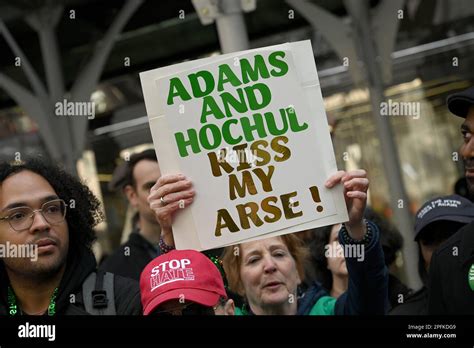 New York Usa 17th Mar 2023 A Woman Holds Up A Sign During The 262nd