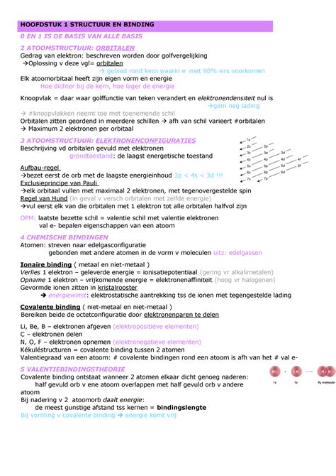 H1 Idk HOOFDSTUK 1 STRUCTUUR EN BINDING 0 EN 1 IS DE BASIS VAN ALLE