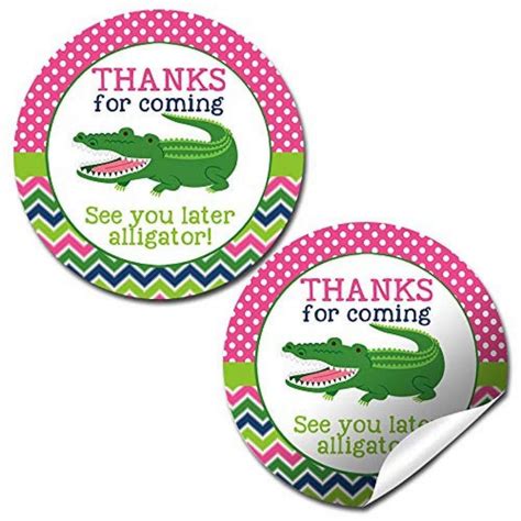 Amandacreation Pink See You Later Alligator Envelope Seals 40pc