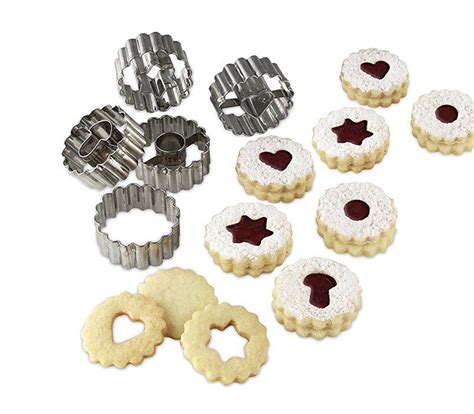 Dr Oetker Plätzchen Ausstecher Linzer 5er Set Ausstechformen White