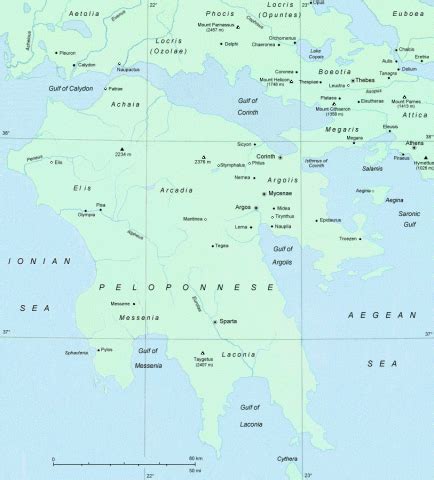 Ancient Sparta - Map Depicting Location