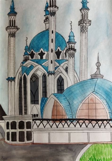 Казань, рисунок красками | Рисунки, Художественные идеи, Рисунок