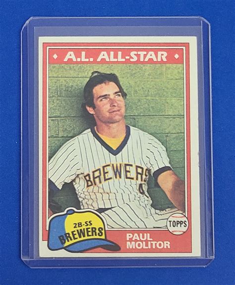 1981 Topps Paul Molitor Baseball Card 300 Milwaukee Brewers HOF A