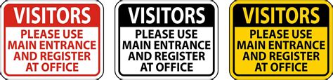 Premium Vector Visitors Use Main Entrance Sign On White Background