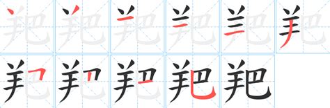 羓字笔画、笔顺、笔划 羓字怎么写