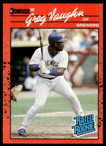 Donruss Greg Vaughn Milwaukee Brewers Rated Rookie Baseball