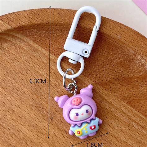 Kawaii Sanrio Kuromi Hello Kitty Cinnamoroll Keychain Cute Cartoon Car