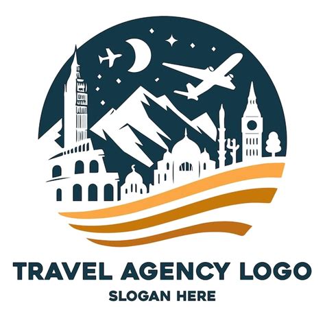 Logotipo De La Agencia De Viajes Vector Premium