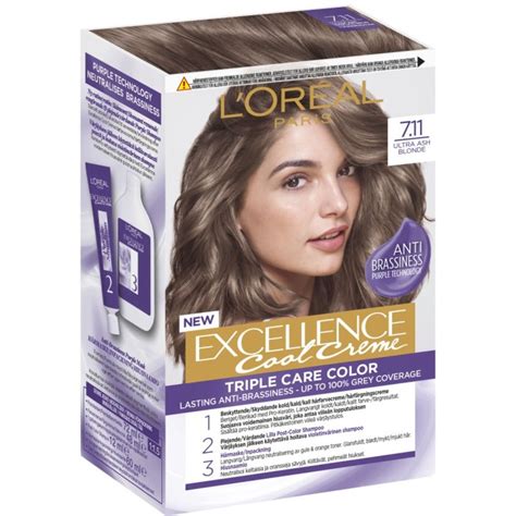 Köp L Oréal Paris Excellence Cool Crème permanent hårfärg 7 11 Ultra Ash Blonde på apotea se