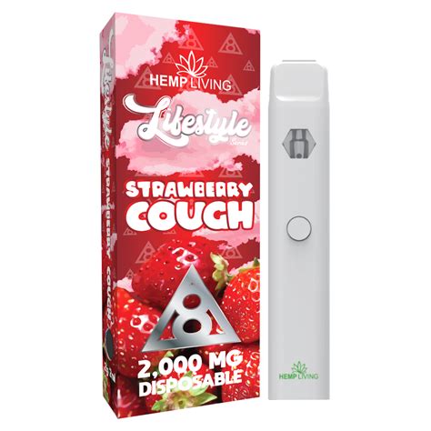 Hemp Living Lifestyle Series Pure Delta 8 2ml Vape Disposable 2000mg Strawberry Cough