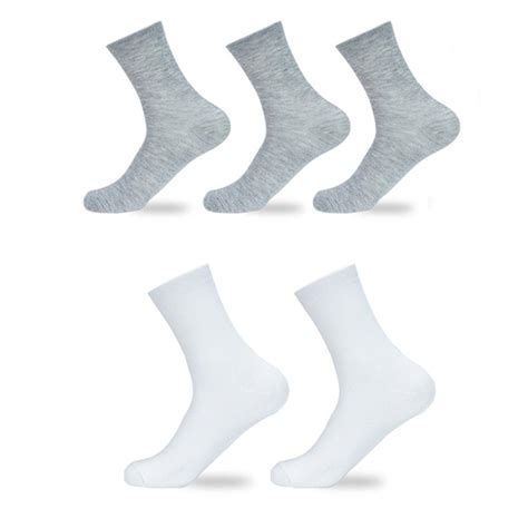 Cheap 5 Pairs Mens Bamboo Fiber Business Socks Breathable Cotton Casual