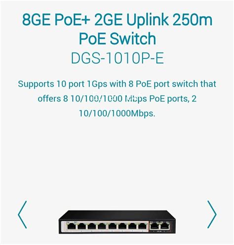 Model Name Number DGS F1010P E Dlink 10 Port Gigabit POE Switch