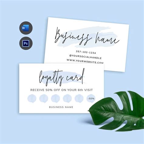 Printable Loyalty Card Beauty Loyalty Card Template Editable Rewards