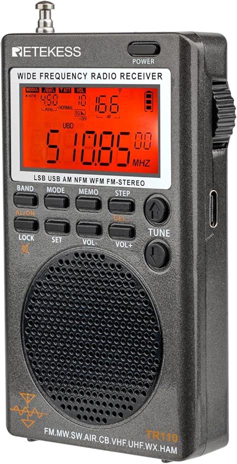 Retekess TR110 Mini Aircraft Radio Scanner Portable SSB Full Band