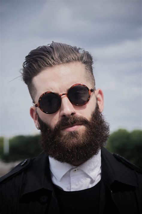 Great Hair And Beard With Dapper Round Mens Sunglasses Fabulous