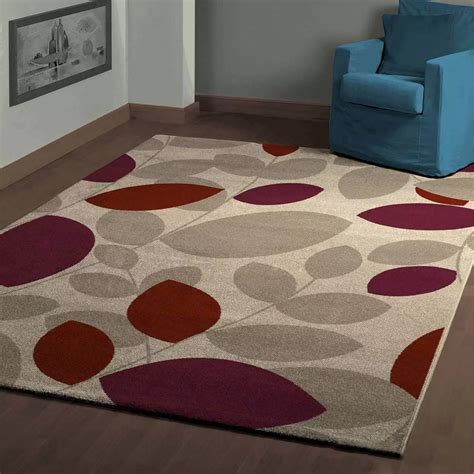 Red twig design carpet with beige made with wool and nylon | Floor mat ...