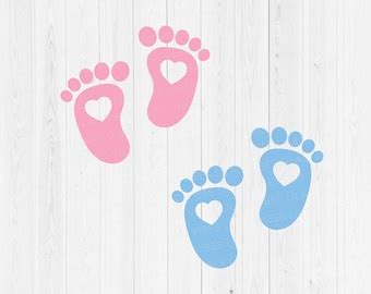 Pink And Blue Baby Footprint Clipart