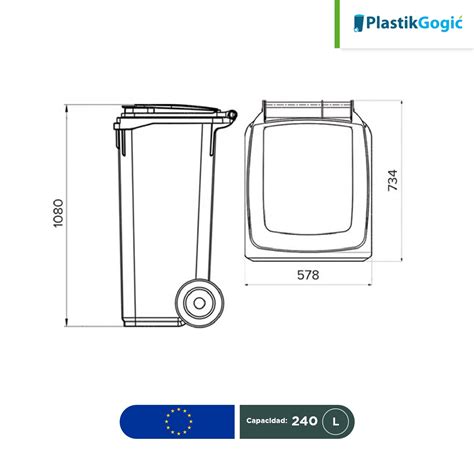 Contenedor Con Ruedas Gris Oscuro Plastik Gogic L Grupo Zuma