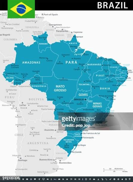 Map Of Brazil Infographic Vector High Res Vector Graphic Getty Images