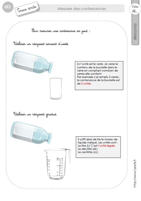 Ce Mesures Et Grandeurs Trace Crite Mesurer Des Contenances Hot Sex