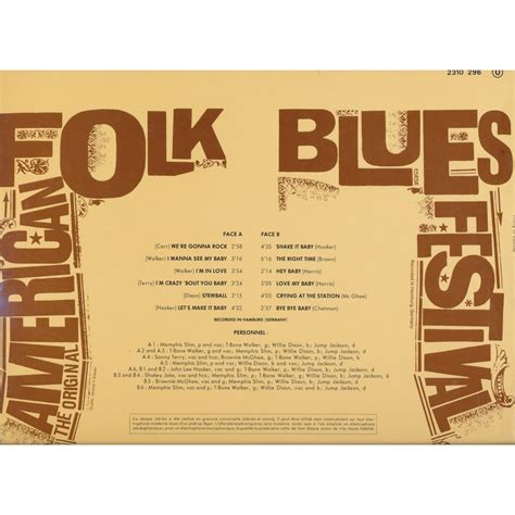 The Original American Folk Blues Festival By Various Artists Lp With