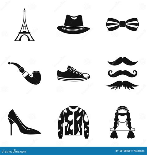 Iconos De Moda Fijados Estilo Simple Ilustración del Vector