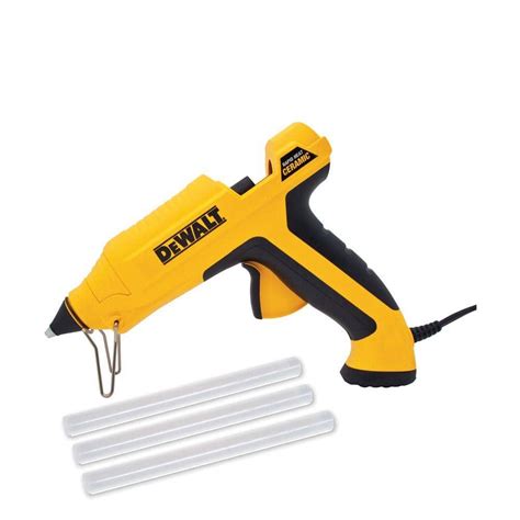 Dewalt Rapid Heat Ceramic Glue Gun With 10 In Glue Stick 3 Sticks