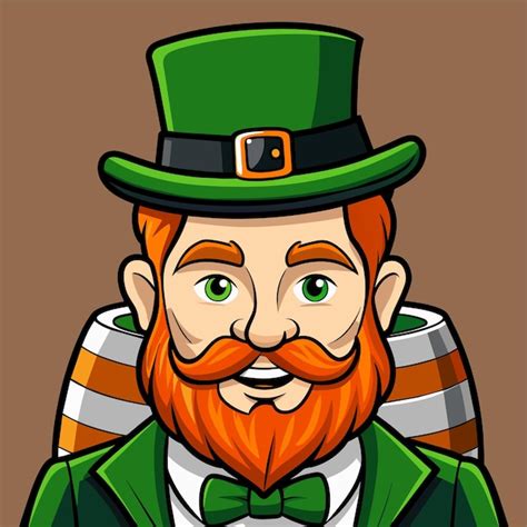 Feliz día de San Patricio mascota dibujada a mano personaje de dibujos