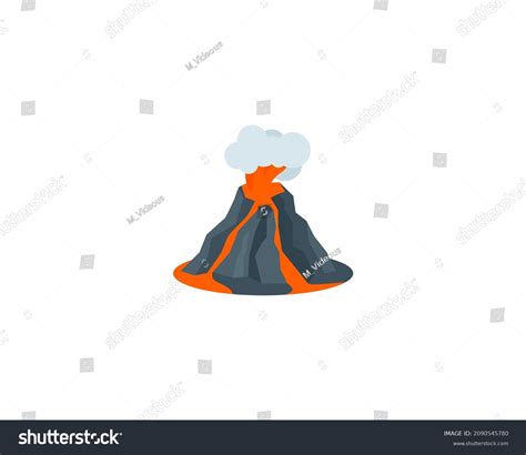 Volcano Eruption Vector Isolated Icon Emoji Stock Vector (Royalty Free ...