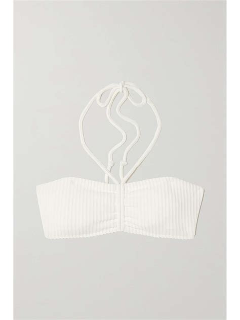 FAITHFULL THE BRAND NET SUSTAIN Liu Ribbed Bandeau Bikini Top NET A PORTER