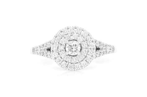 Icebox 075ctw Round Double Halo Diamond Engagement Ring All Natural