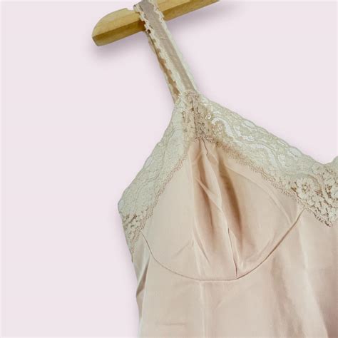 Vintage Camisole Slip Nude Color Semi Sheer Very Depop