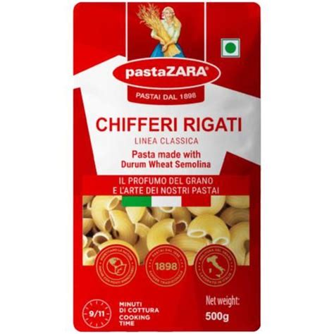 Buy Pasta Zara Rigate Chifferi 500 Gm Pouch Online At The Best Price Of