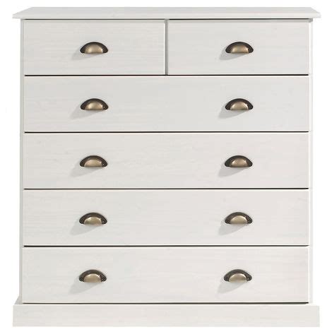 Commode Paris En Pin Massif Tiroirs Lasur Blanc